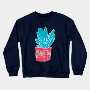 Succulent in red ceramic Crewneck Sweatshirt